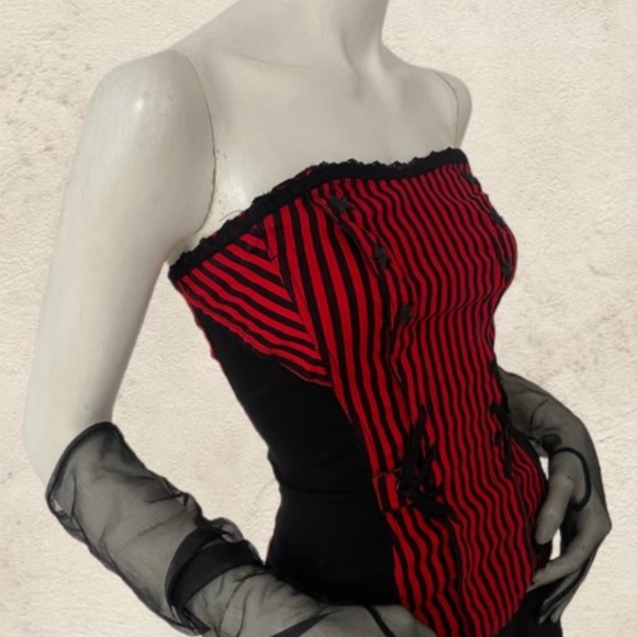 Vintage Tripp nyc Red & Black Stars & Stripes Corset - Picture 6 of 6